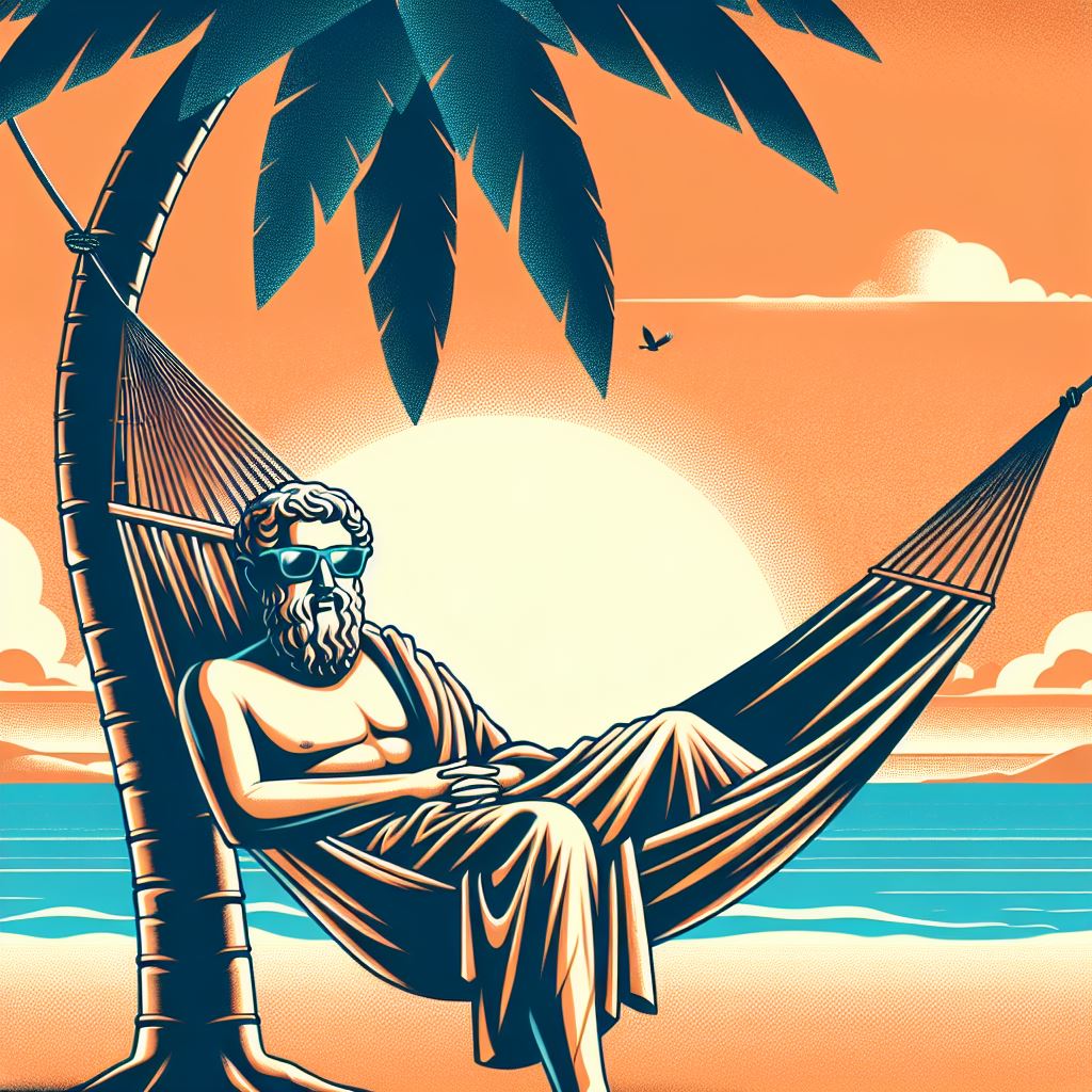 Plato relaxing in a hammock
