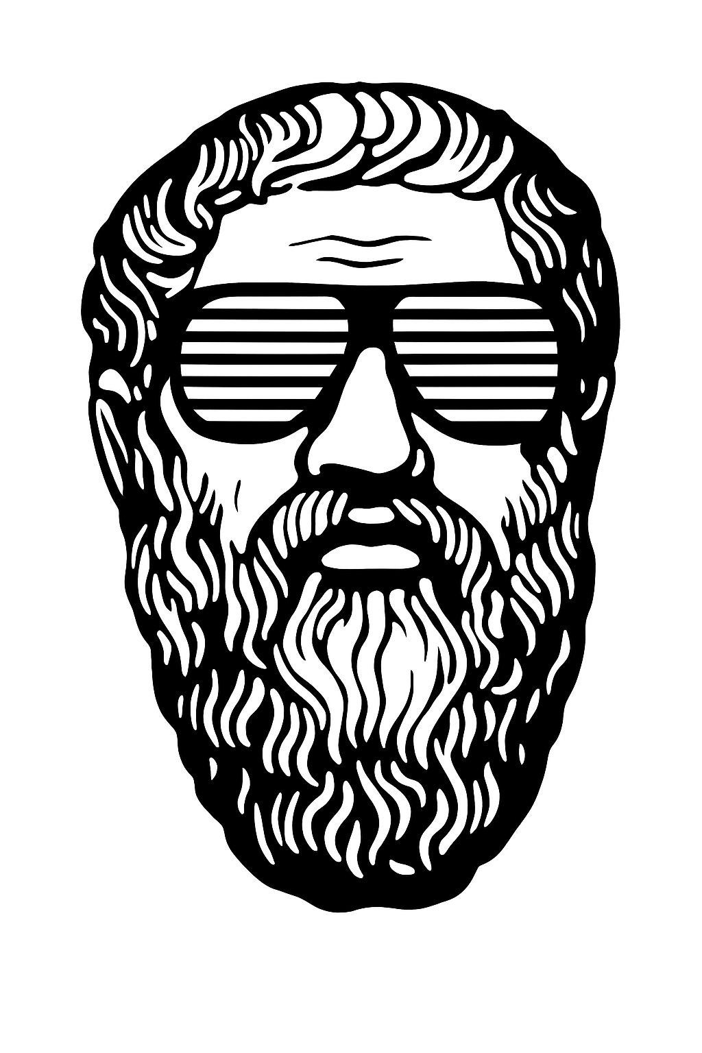 Cartoon of Plato wearing sunglasses